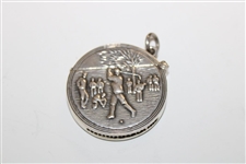 Sterling Silver Golf Oval Match Safe