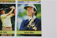 (4) Masters Champions Floyd, Lyle, Langer & Mize Signed Golf Cards w/ JSA ALOA