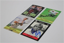 (4) British Open Champions Trevino, Daly, Charles & O'Meara Signed Golf Cards w/ JSA ALOA