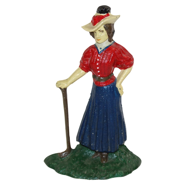 Cast Iron Lady Golfer Door Stop