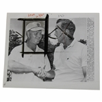 1962 U.S. Open Jack Nicklaus Arnold Palmer Wire Photograph at Oakmont C.C