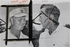 1962 U.S. Open Jack Nicklaus Arnold Palmer Wire Photograph at Oakmont C.C