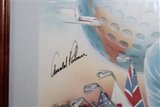 Arnold Palmer Signed World Of Golf Collage Print - Framed JSA ALOA