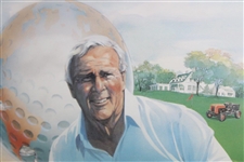 Arnold Palmer Signed World Of Golf Collage Print - Framed JSA ALOA