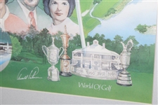 Arnold Palmer Signed World Of Golf Collage Print - Framed JSA ALOA