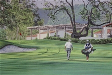 Arnold Palmer Signed Jim Fitzpatrick 'Arnie w/Caddie Royce Nielson at Golf Course ' Artist Proof JSA ALOA