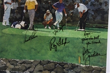 Palmer, Couples, Floyd & Peter Jacobsen Signed 1991 Challenge Portland Oregon Print JSA ALOA