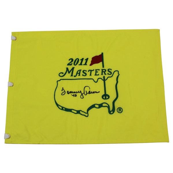 Tommy Aaron Signed 2011 Masters Embroidered Flag with 73 JSA ALOA