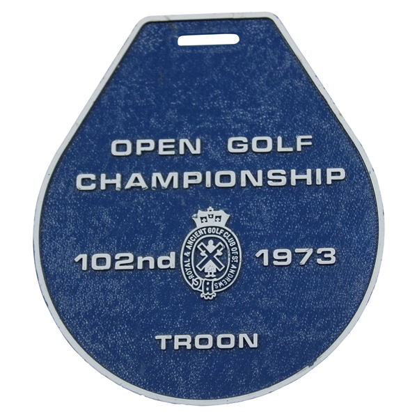 Lanny Wadkins 1973 The Open at Troon Bag Tag