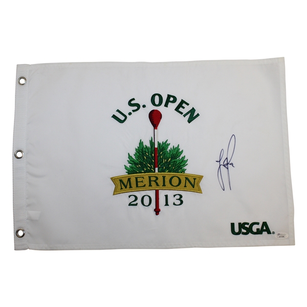 Justin Rose Signed 2013 US Open at Merion Embroidered Flag JSA #J07288