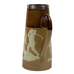 Doulton Lambeth England Golf Stein w/Sterling Rim
