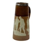 Doulton Lambeth England Golf Stein w/Sterling Rim