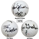 1975 Major Champs Nicklaus, Graham & Watson Multi-Signed Grand Slam Ball JSA ALOA