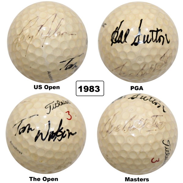 1983 Major Champs Ballesteros, Watson, Sutton & Nelson Multi-Signed Grand Slam Ball JSA ALOA