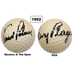 1962 Major Champs Arnold Palmer & Gary Player Multi-Signed Grand Slam Ball JSA ALOA