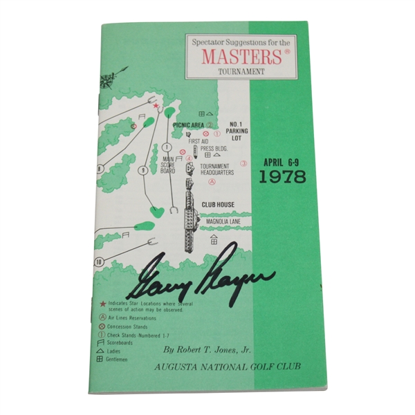 1978 Masters Spectator Guide Signed By Champ Gary Player JSA ALOA