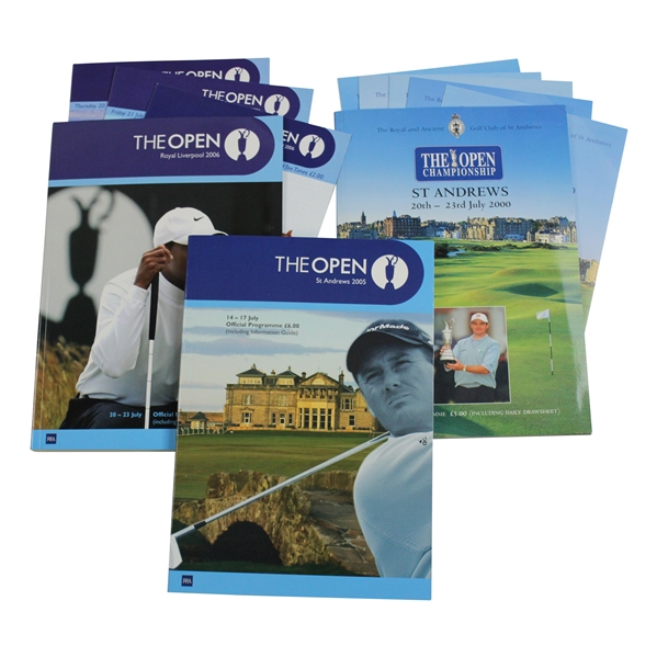 Three (3)Tiger Woods Open Championship Programs - 2000, 2005 & 2006
