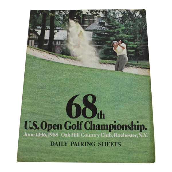 1968 US Open Pairing Sheet Signed By 3 Major Winners Wall, Devicenzo & Palmer JSA ALOA