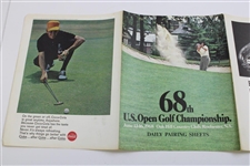 1968 US Open Pairing Sheet Signed By 3 Major Winners Wall, Devicenzo & Palmer JSA ALOA