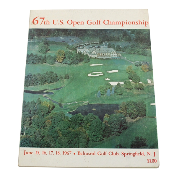 1967 US Open At Baltusrol Program - Jack Nicklaus Win