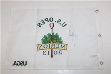 Justin Rose Signed 2013 US Open at Merion Embroidered Flag JSA ALOA