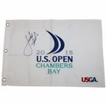 Jordan Spieth Signed 2015 US Open at Chambers Bay Embroidered Flag JSA ALOA