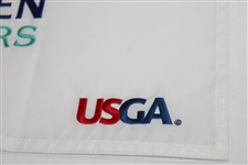 Jordan Spieth Signed 2015 US Open at Chambers Bay Embroidered Flag JSA ALOA