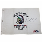 Brooks Koepka Signed 2018 US Open at Shinnecock Hills Embroidered Flag JSA ALOA