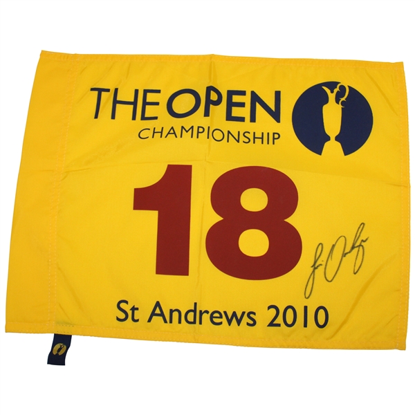 Louis Oosthuizen Signed 2010 Open at St Andrews Flag JSA ALOA