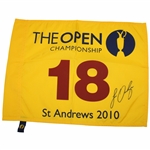 Louis Oosthuizen Signed 2010 Open at St Andrews Flag JSA ALOA