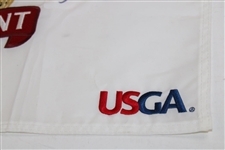 Dustin Johnson Signed 2016 US Open at Oakmont Embroidered Flag JSA ALOA