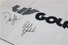 Phil Mickelson & Dustin Johnson Signed LIV Golf Flag JSA ALOA