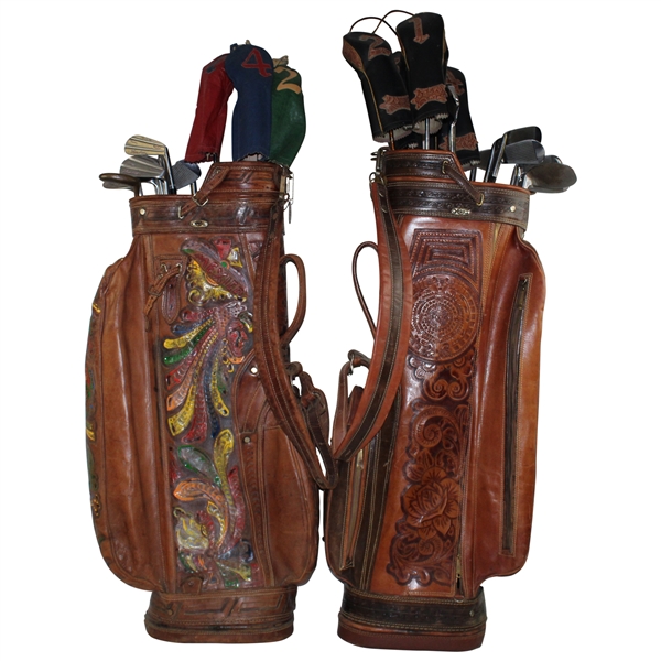 Lucille Ball & Desi Arnaz Personal Used Irons, Woods & Putters in Full Size Golf Bags w/Bag Tags