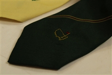 Three (3) Augusta National Golf Club Used Silk Ties - Yellow/Striped/Green