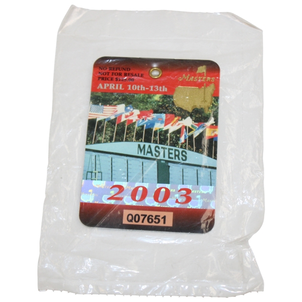2003 Masters Tournament SERIES Badge #Q07651 New in Original Unopened Packaging