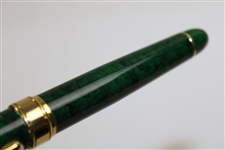 Masters Tournament Logo Emerald & Gold Tone Writing Pen in Original Case