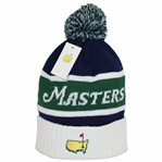 Masters Tournament White/Green/Navy Cotton Beanie Cap - New with Tags