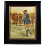 Original Walter Hagen Oil Painting By Artist Robert Fletcher - Framed
