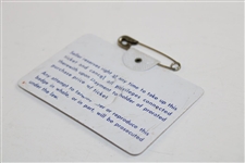 1966 Masters Tournament SERIES Badge #7399 - Jack Nicklaus Winner