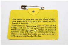 1969 Masters Tournament SERIES Badge #331 - Low Number - George Archer Winner