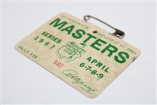 1967 Masters Tournament SERIES Badge #940 - Low Number - Gay Brewer Winner