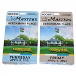 2021 Masters Tournament Thursday & Friday Berckmans Place Badges - #H00997