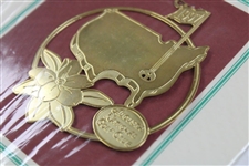 1997 Augusta National Golf Club 24k Gold Plated Christmas Ornament - Unopened