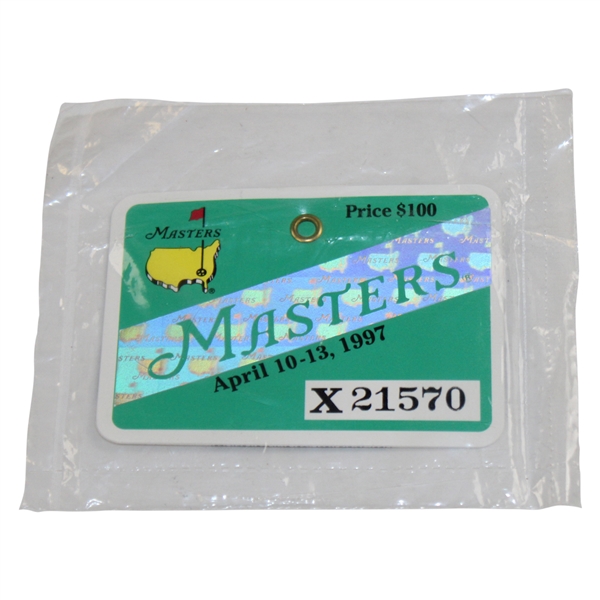 1997 Masters Tournament SERIES Badge #X21570 New in Original Unopened Packaging