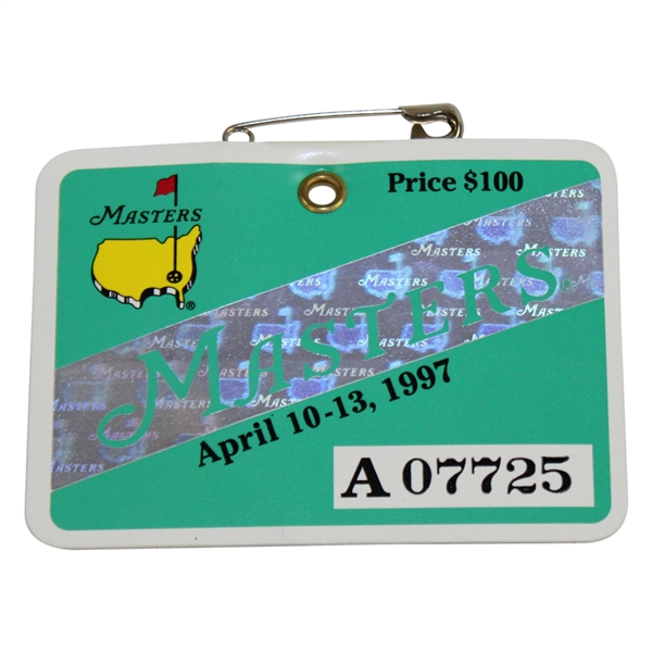 1997 Masters Tournament SERIES Badge #A07725 - Tiger Woods First Masters Win