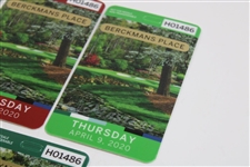 Complete 2020 Masters Tournament Monday-Sunday Berckman's Place April Badges - Unused