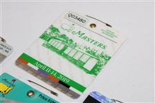 1997, 2001, 2002, 2005 & 2019 Masters Tournament SERIES Badges - All Tiger Woods Masters Wins