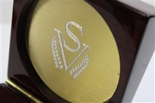 Sage Valley Logo Cherry Wood Opening Clock w/World Time Dial
