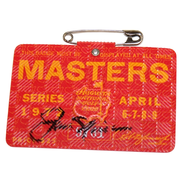 Jack Nicklaus Signed 1972 Masters Tournament SERIES Badge #9761 JSA ALOA