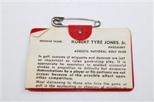 Jack Nicklaus Signed 1972 Masters Tournament SERIES Badge #9761 JSA ALOA